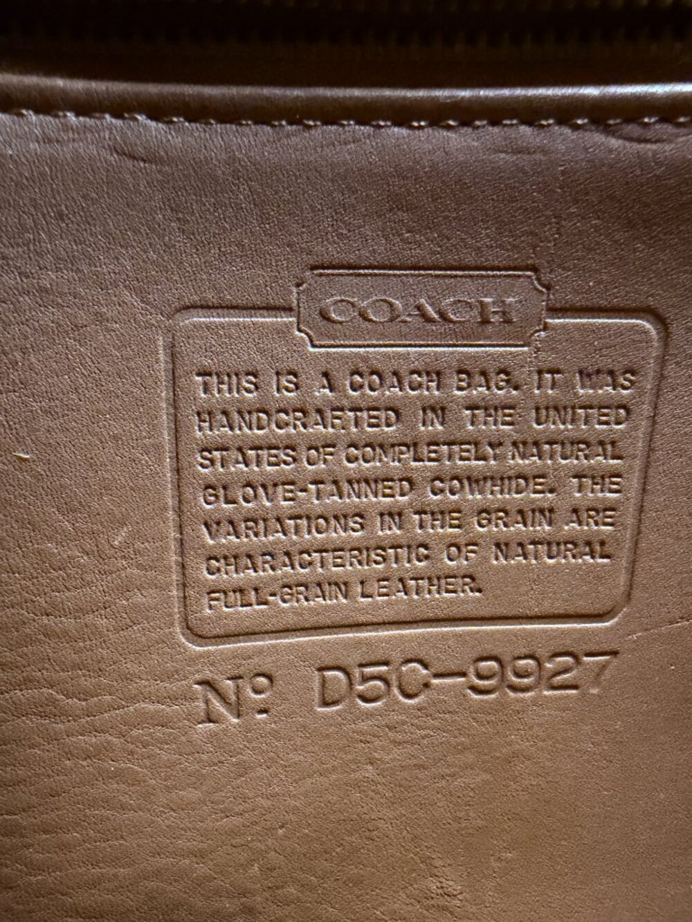 Vintage Coach British Tan Leather Crossbody Messenger Bag Brass Hardware USA - Picture 5 of 16